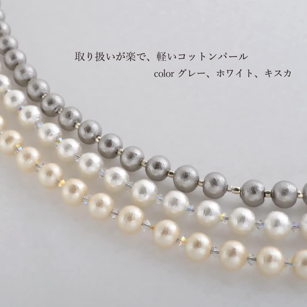 6 мм хлопковый жемчужный ремешок на шею, жемчужное легкое простое ожерелье, стильное длинное ожерелье, одежда для повседневной носки, школьных мероприятий, мам, координационный ремешок, сделано в Японии