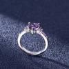 Твердое кольцо из стерлингового серебра 925 пробы с аметистом Anillos De Amethyst для женщин, ювелирные изделия из серебра 925 пробы с сердцем Purple Amethyst, драгоценный камень, обручальное кольцо Anels