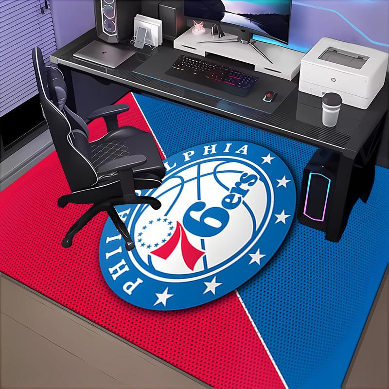 Philadelphia Basketball Team Rug Office Carpet Non-Slip Mat, Chair Rug Floor Covering for Gaming, Bedroom, Living Room , Home Decor Christmas Gift