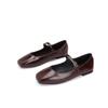 Women's Flats Elegant Soft Sole Ballet Shoes Square Head Single Shoe Mary Jane Shoes High Quality Small Leather Shoes for Women