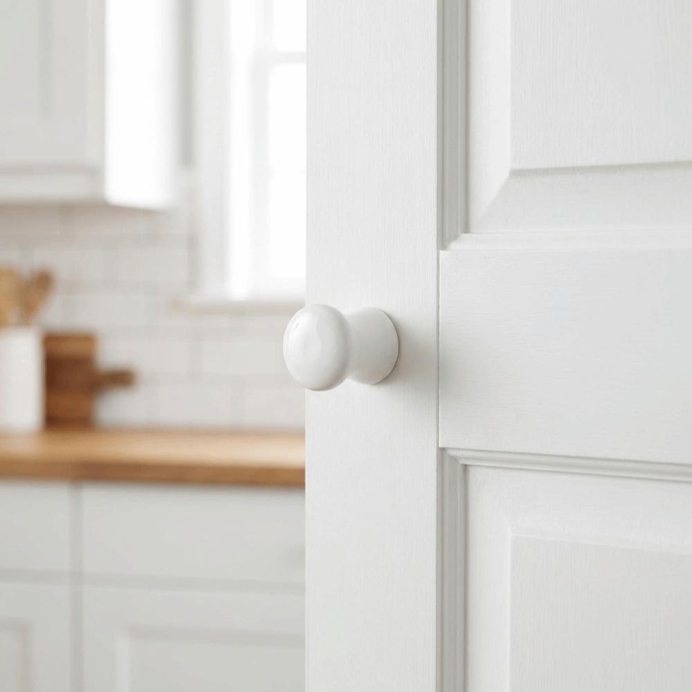 2pcs/bag White Ceramic Ceramic Cabinet Pulls Simple Design Drawer Knobs Home Decoration