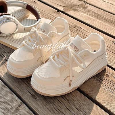 Женские летние дышащие кроссовки из белой сетки 2025: Универсальная спортивная обувь на мягкой подошве