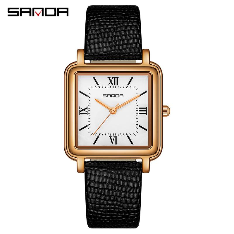 SANDA Новые продукты Кварцевые часы Roman Digital 1103 Кожаные плетеные креативные персональные часы оптом