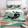 3pcs bedding set Cat Ocean Includes 1 Comforter + 2 Pillowcases, Without Pillow Inserts, Soft Comfortable, Lightweight Breathable012