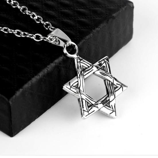 Unisex Hip Hop Hexagram Shape Pendant Necklace Chain Jewelry Accessory