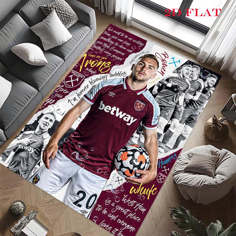 West Ham United Carpet Rug for Living Room Bedroom Home Sofa Decoration,Kids play Nonslip Floor Mat