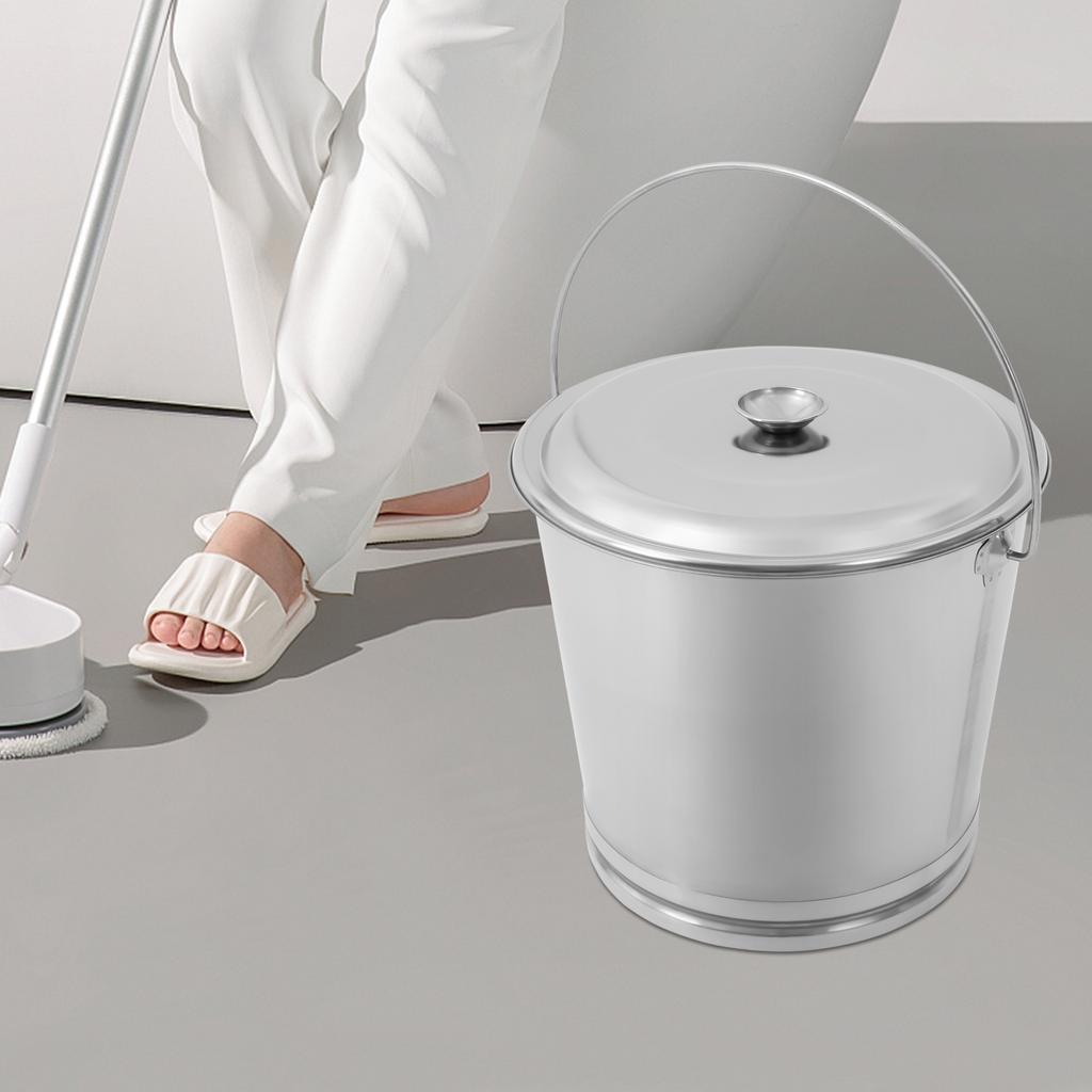 Ведро из нержавеющей стали 20 л с крышкой - Самостоящее, вместимость 5,28 галлона, для хранения, лейка для фермы, молочного хозяйства, пивоварения