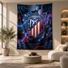Decorative Tapestry,Atletico Madrid Printed Wall Art, Lightweight Wall Hanging For Bedroom Background
