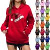 Women's Winter Christmas Printed Pullover Hooded Sweatshirt Fleece Long Sleeve Sweatshirt