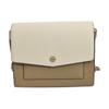 Tory Burch Robinson Metal Logo Magnetic Snap Closure Leather Envelope Crossbody Bag Women bags Cheese-White 154318-724