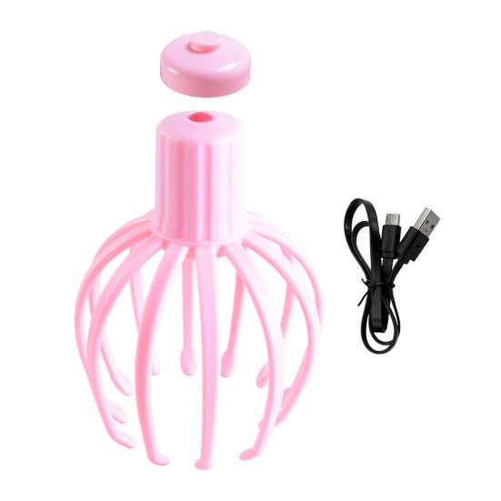 Электрический массажер для головы Octopus, массаж головы, 3 режима вибрации, портативный перезаряжаемый дизайн, массажер для кожи головы, инструмент для массажа