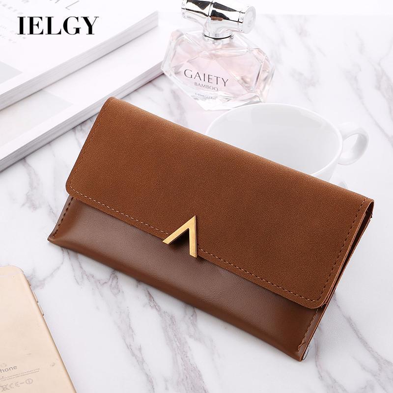 IELGY Women's Matte Color Matching Long Wallet