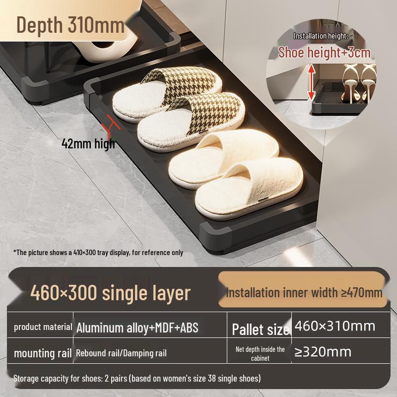 Шкаф для обуви с выдвижным ящиком и направляющими для прихожей