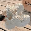 Dad Shoes Women's 2025 Spring and Summer New Popular Mesh Shoes Women's Breathable Mesh Shoes Platform White Shoes Sneakers