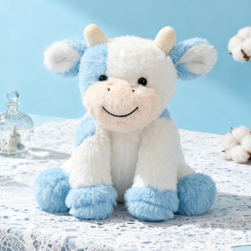 Sitting Cow Plush Toys Super Soft Skin-friendly Sleep Companion Doll Interesting Realistic Animal Doll Birthday Gifts For Friend
