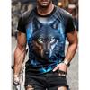 Мужские футболки с коротким рукавом, графические 3D-принты с изображением животных в уличном стиле, мужские топы, футболка