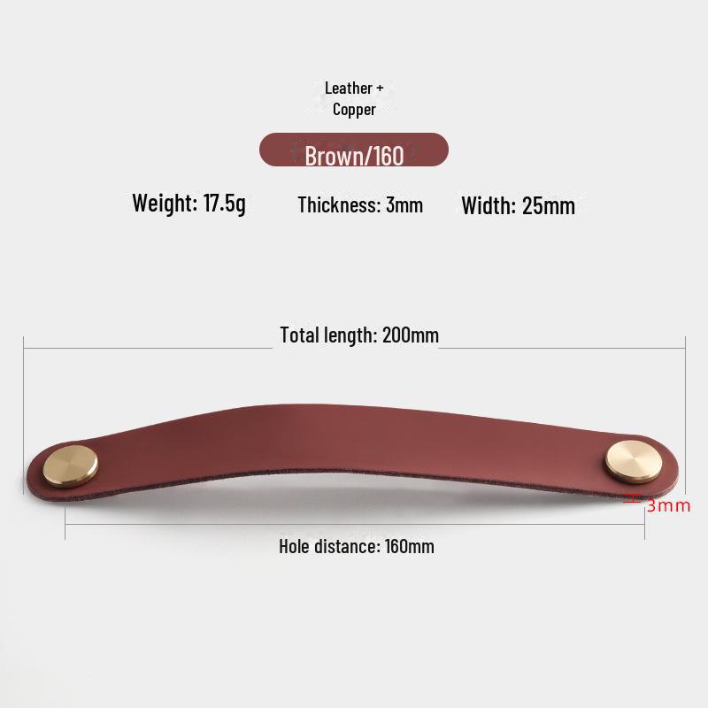 Nordic Soft Leather Anti-Collision Handle for Children's Room - Brass Door, Wardrobe, and Drawer