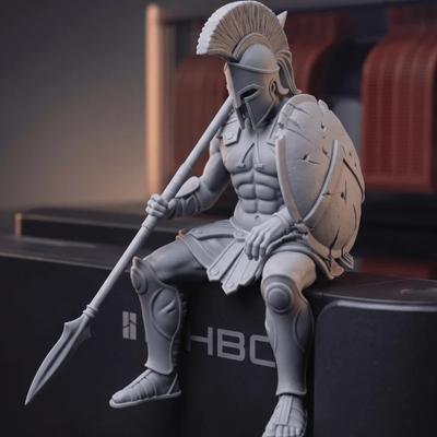 Фигурка сидящего спартанского воина, 3D-печать, с свисающей ногой, греческие статуэтки, декоративный экран, мини-декор для игрового стола, офиса, подарки