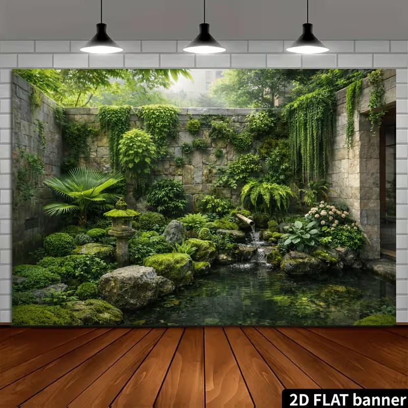 2D Азиатский Сад Медитации Портретный Фотофон