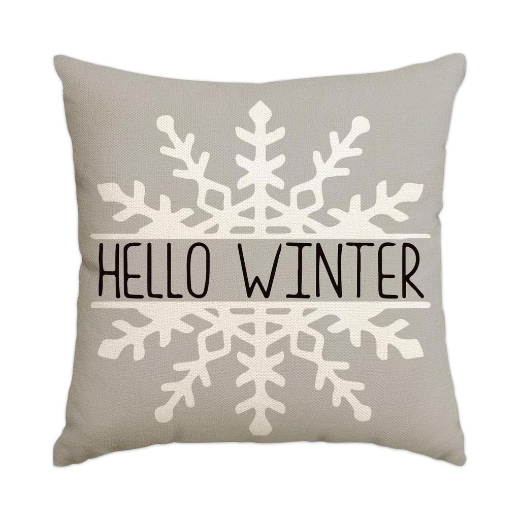 Горячая распродажа Рождественская наволочка из искусственного льна с принтом елки и снеговика - Праздничная декоративная наволочка для диванной подушки