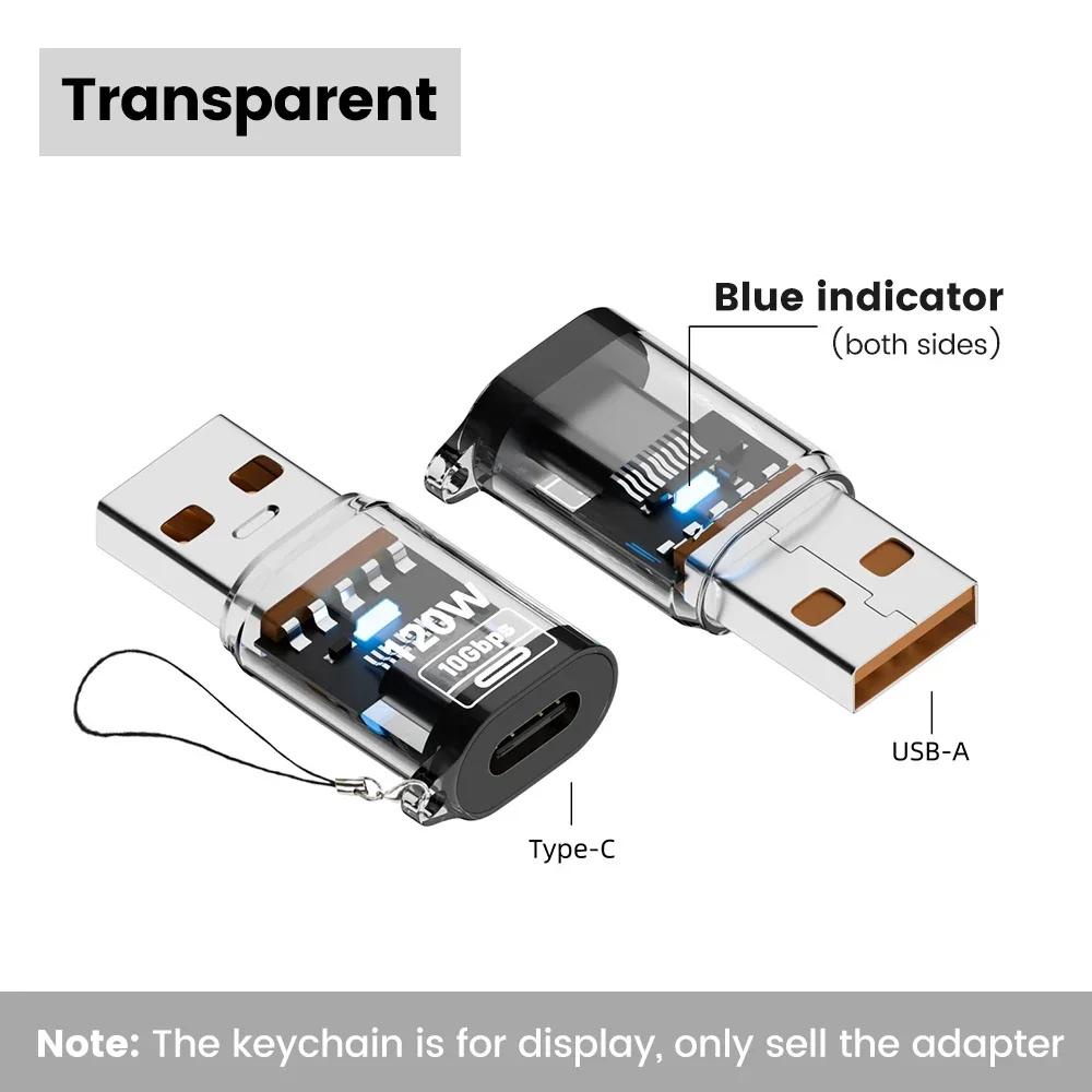 120 Вт USB C OTG Адаптер USB на Type C Адаптер для передачи данных и зарядки 10 Гбит/с USB Female на Type C Male Разъем для IPhone 16 15