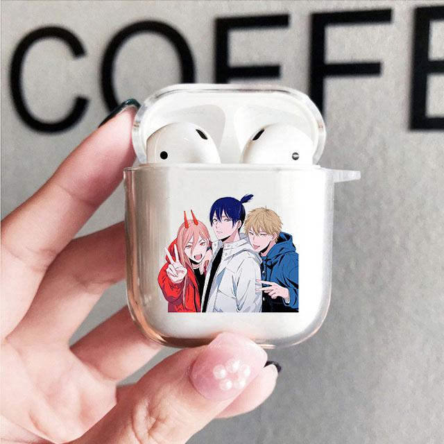 Чехол для Airpods с изображением бензопилы, мягкий защитный чехол для Airpods 1 2 3 Pro, милый мультяшный чехол Pochita Power для AirPods, чехлы в виде ракушки