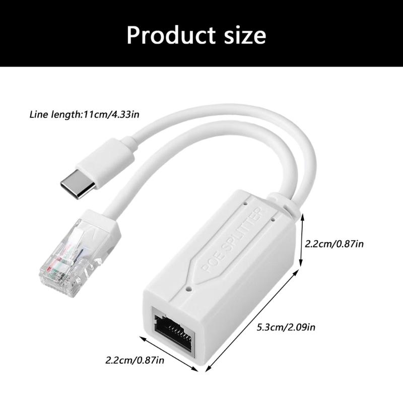 24V/5V Step Down POE Splitter For Surveillances Systems Plugs Play Installation Overloads Protections ABS Construction