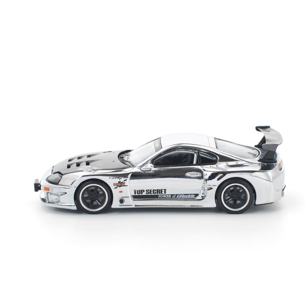 Genesis Company POP RACE Масштабная модель Top Secret GT300 Supra Серебристый Хромированная отделка PR640325 1/64