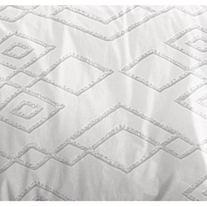 Parure de draps 4P "Louna" lit 140 x 190 Losange Gris Coton Pur