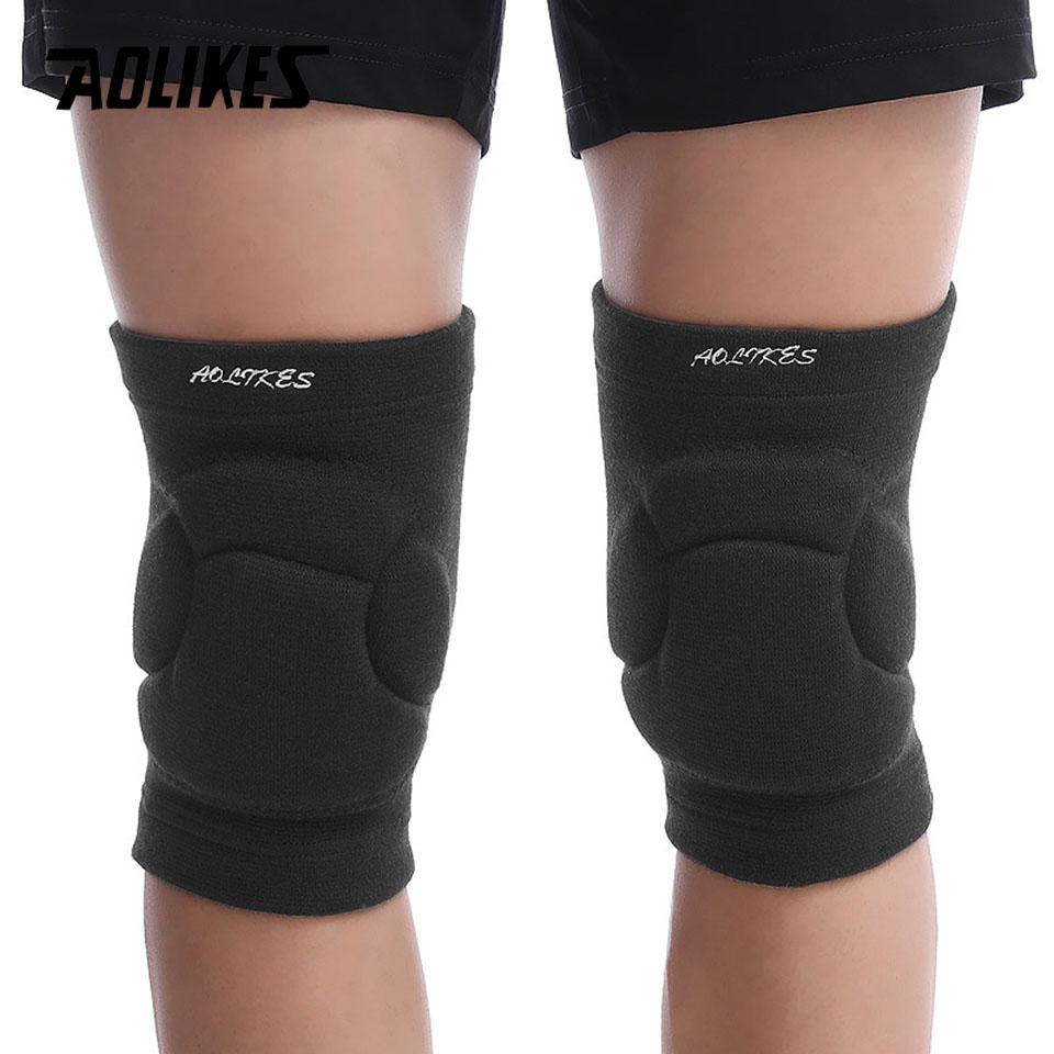 Aolikes 1 Pair Sports Thickening Knee Pads Volleyball Extreme Sports Kneepad Brace Support Dancing Yoga Elastic Knee Protector