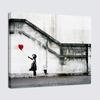 Винтажный постер Banksy с красным воздушным шаром и девушкой на холсте, настенное искусство, HD-картина, картины для гостиной, домашний декор, безрамные подарки
