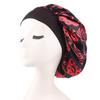 Floral Print Nightcap Women Satin Night Sleep Satin Hair Bonnet Silk Head Cover Wide Elastic Band