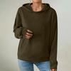 Women's Fashionable Long-sleeved Pullover And Solid-color Hooded Sweatshirt