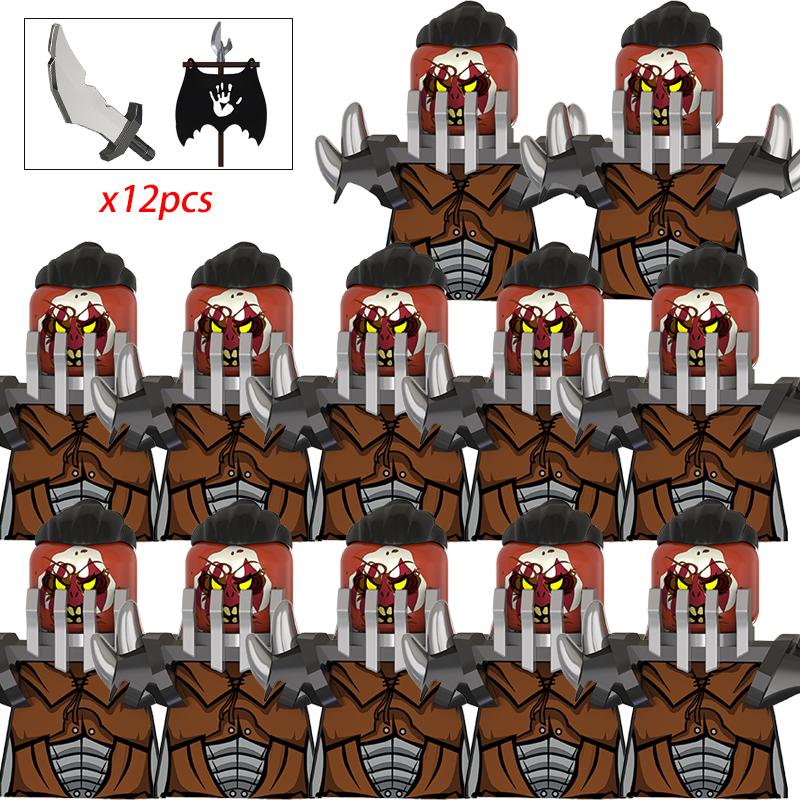 Средневековый лотр Фигурки Орк Солдаты Разбойник Варгр Волк Слон Маунт Рыцари Строительные блоки Кирпичи Игрушки для детей Подарки