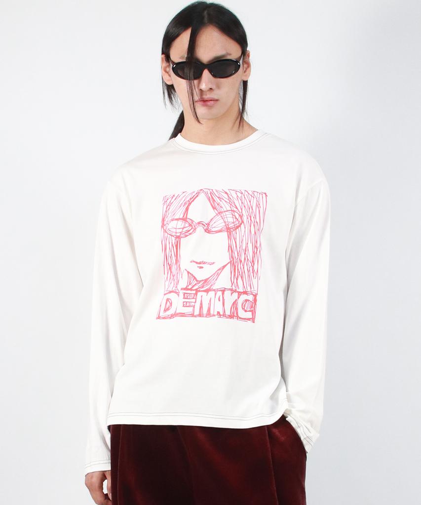Deumakeu M Marc Illust Stitch Коробчатая Лонгслив - Белый