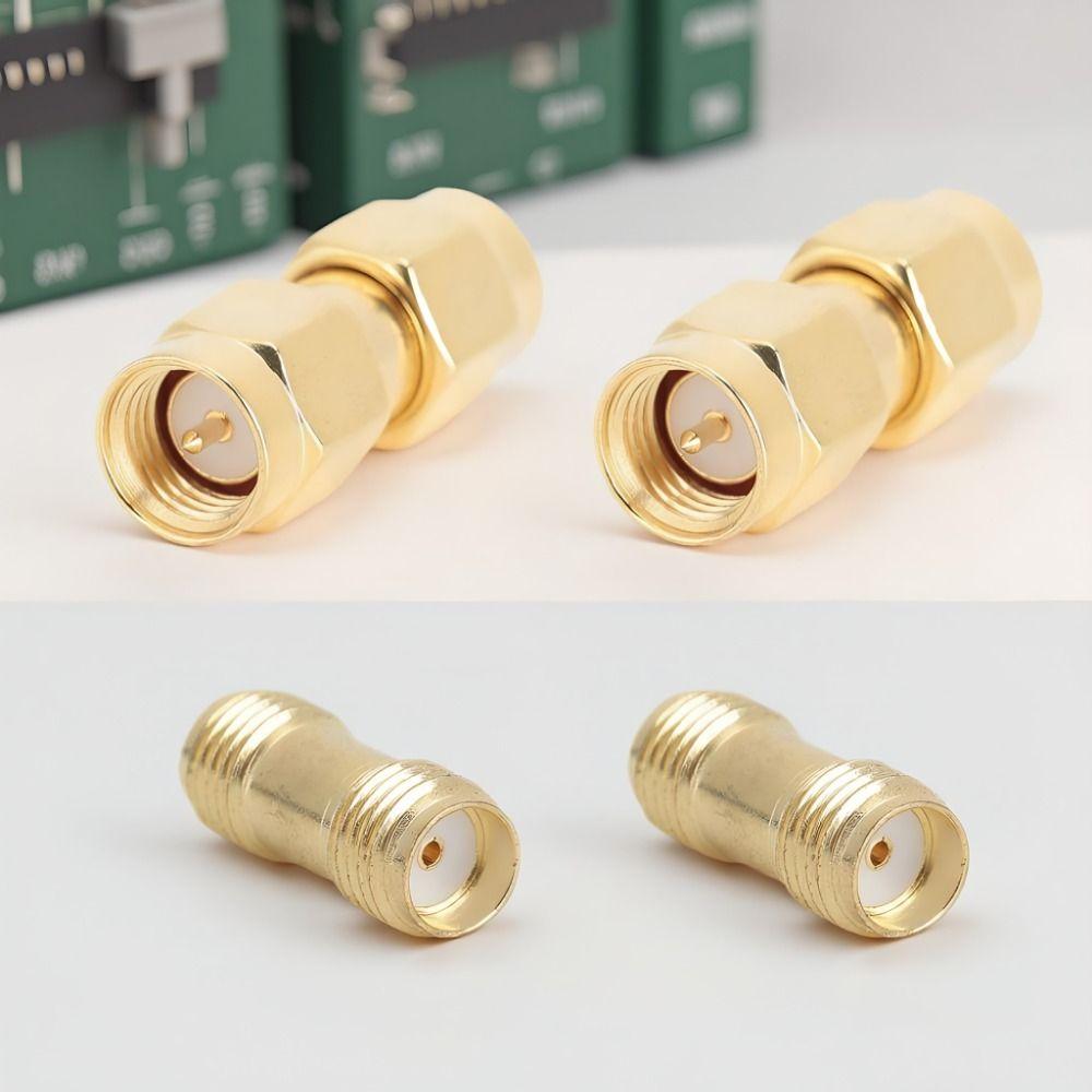 4PCS Double Pass Connector 2PCS SMA Male to Male Adapter Golden SMA Connector Kit  Technicians