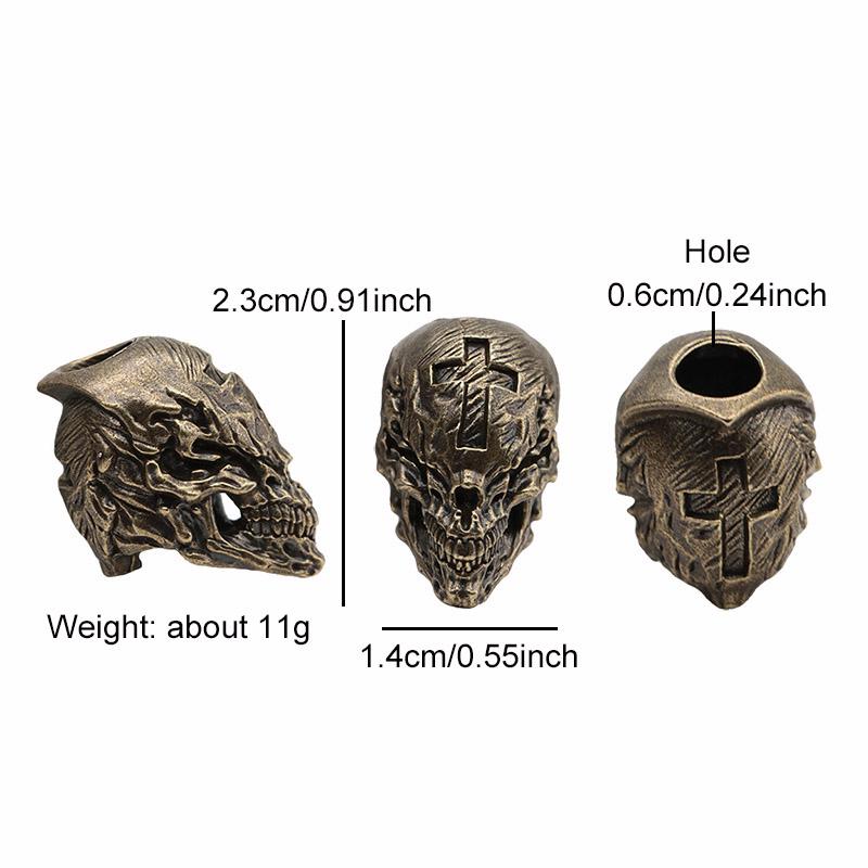 Крест Череп Голова Латунные Бусины Нож EDC DIY Паракорд Плетеные Браслеты Шнурки Подвески Аксессуары Подвески для инструментов на открытом воздухе Безделушки