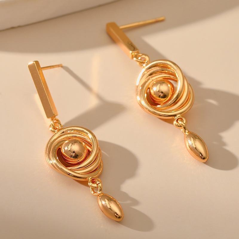 Vortex Irregular 18k Gold Plated Copper Drop Earrings For Women