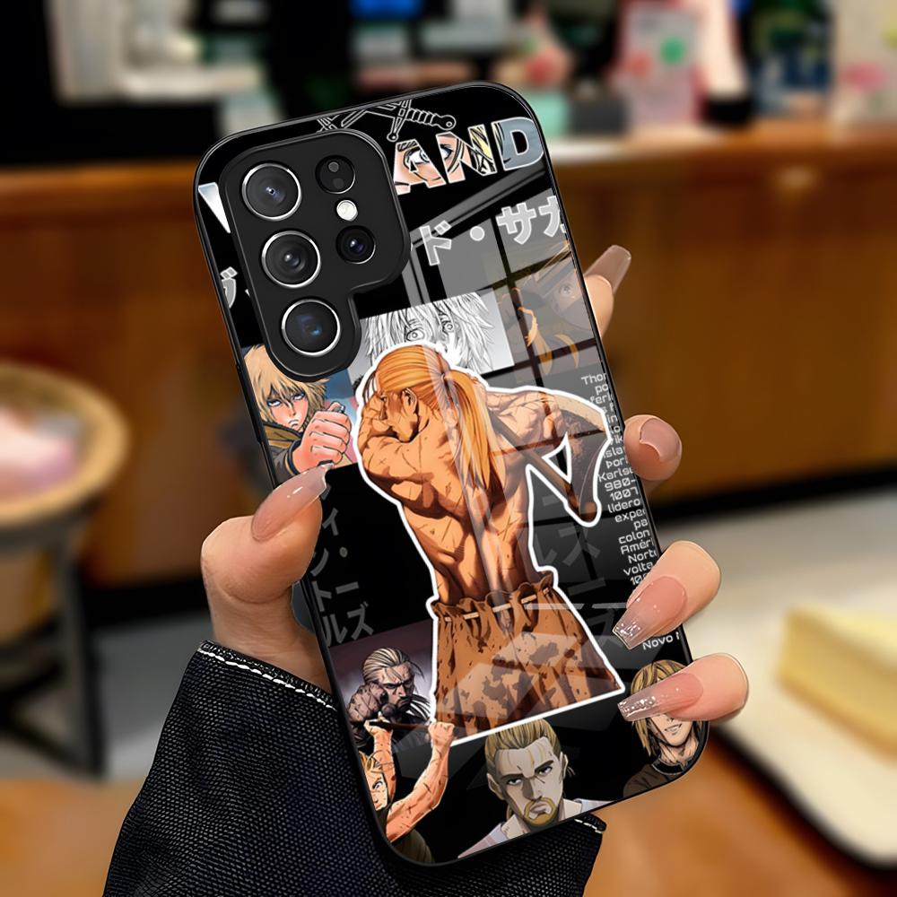 Чехол для телефона V-Vinland Saga Manga для Samsung A25 A13 A33 5G A54 A36 A35 A56 A52 A14 Ударопрочный стеклянный чехол