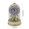 62KD European Retro Table Clock Antique Round Quiet Alarm Clock Desk Clock with Clear Clock Cover for Bedroom Home Decors