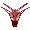 Cross Hollow Vintage Embroidered Thong Women's Thin Perspective Mesh Low Waist Strap Allure Sexy Panties 2280