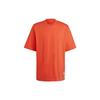 Solid Color Crew Neck Loose Short Sleeve T-Shirt Unisex Tops Bright-Red IL8294