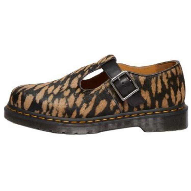 Dr. Martens T-Bar Leather Casual Versatile Mary Jane Shoes Men Shoes Leopard-Print 32135526