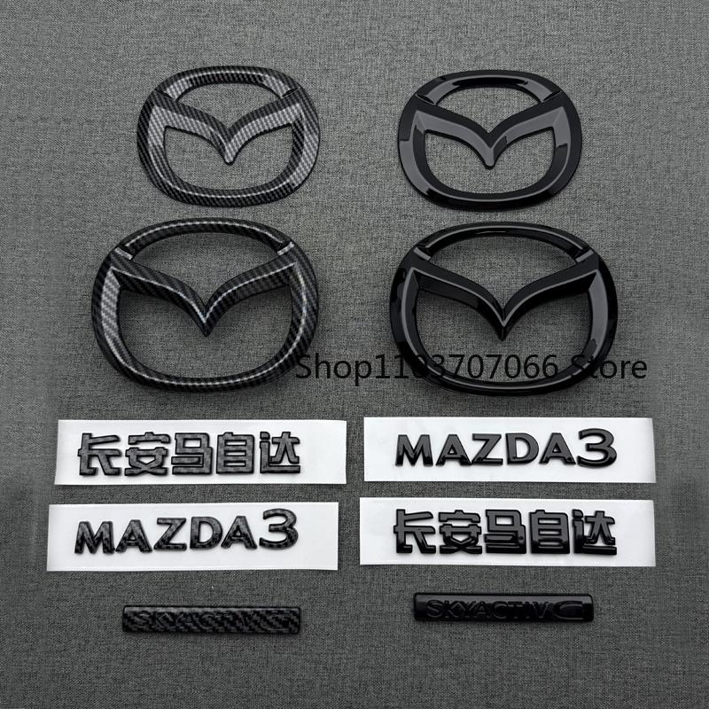 Для 2020 21 22 23 24 года MAZDA3 AXELA Седан и Хэтчбек Черный Логотип Эмблема Автомобиля Передняя Задняя Багажник Значок Наклейка MAZDA3 Аксессуар