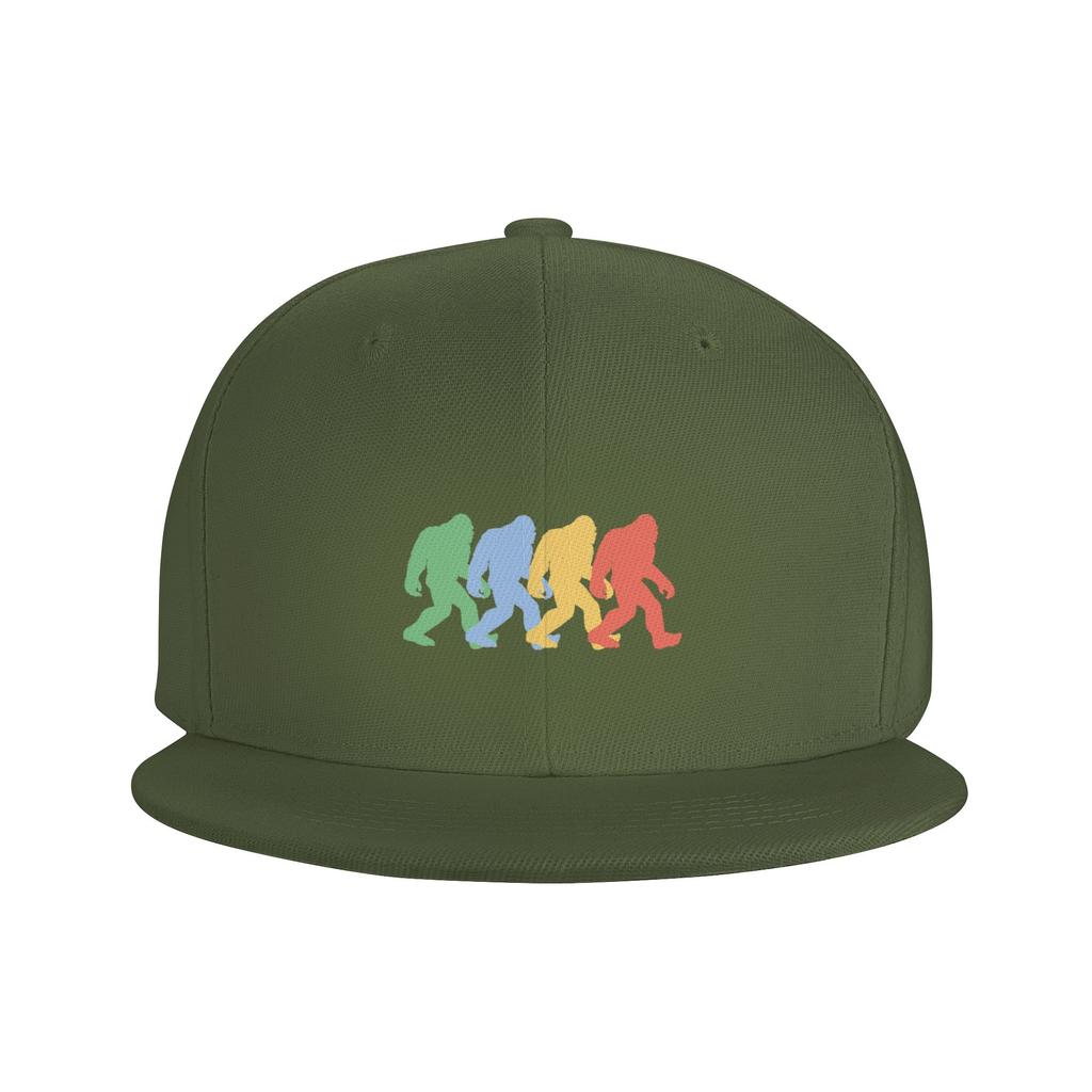 Красочная плоская кепка Bigfoot Monster в стиле хип-хоп, бейсбольная кепка для папы, классическая регулируемая повседневная спортивная шляпа унисекс, женская кепка, повседневная