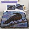Crow Decoration Pattern Bedding uilt Set uilt Cover Pillowcase Home Decoration Birthday Gift (1 * duvet cover + 2 * pillowcase  without core)54