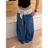 Womens Y2K Polka Dot Wide Leg Pants High Waist Casual Dance Trousers Streetwear