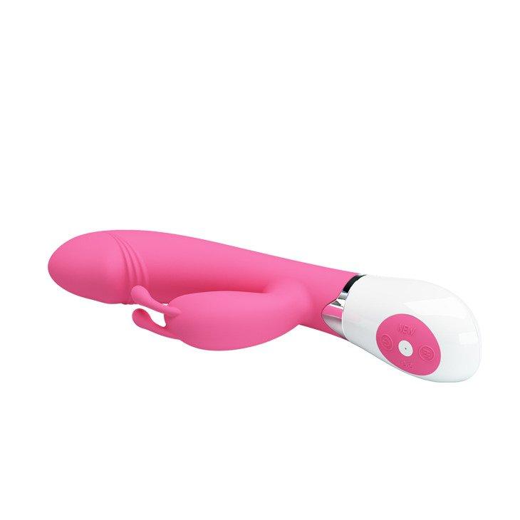 Silicone Vibrator with Clitoral Stimulation - Pretty Love Gene