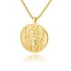 Queen Elizabeth gold coin necklace, titanium plated 18K gold, ins women's collarbone chain, creative gold coin accessories