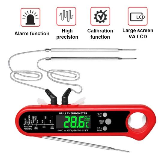 Водонепроницаемый пищевой термометр зонд цифровой дисплей высокоточный складной дизайн функция открывалки для бутылок беспроводной термометр для мяса питание от батареи